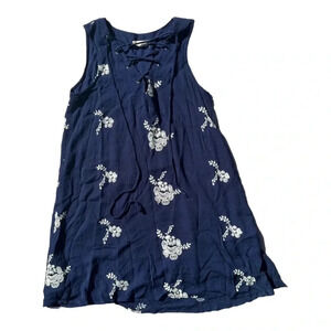 Altar’d State Navy Blue Floral Shift Dress // Size Small